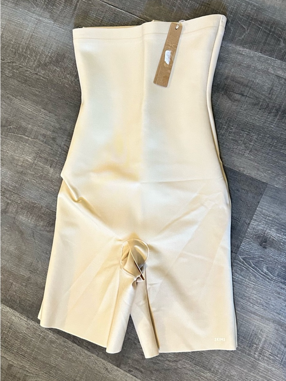 SKIMS Core Sculpt High-Waist Thigh Bodysuit in Beige - Picture 3 of 4